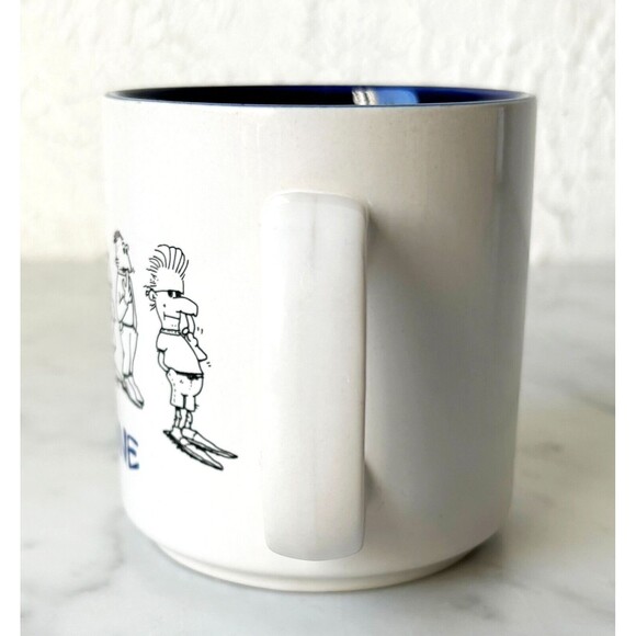 Picket Line Cartoon Pun John Lamb Artist Mug - White Purple Papel Coffee Cup - Picture 4 of 6